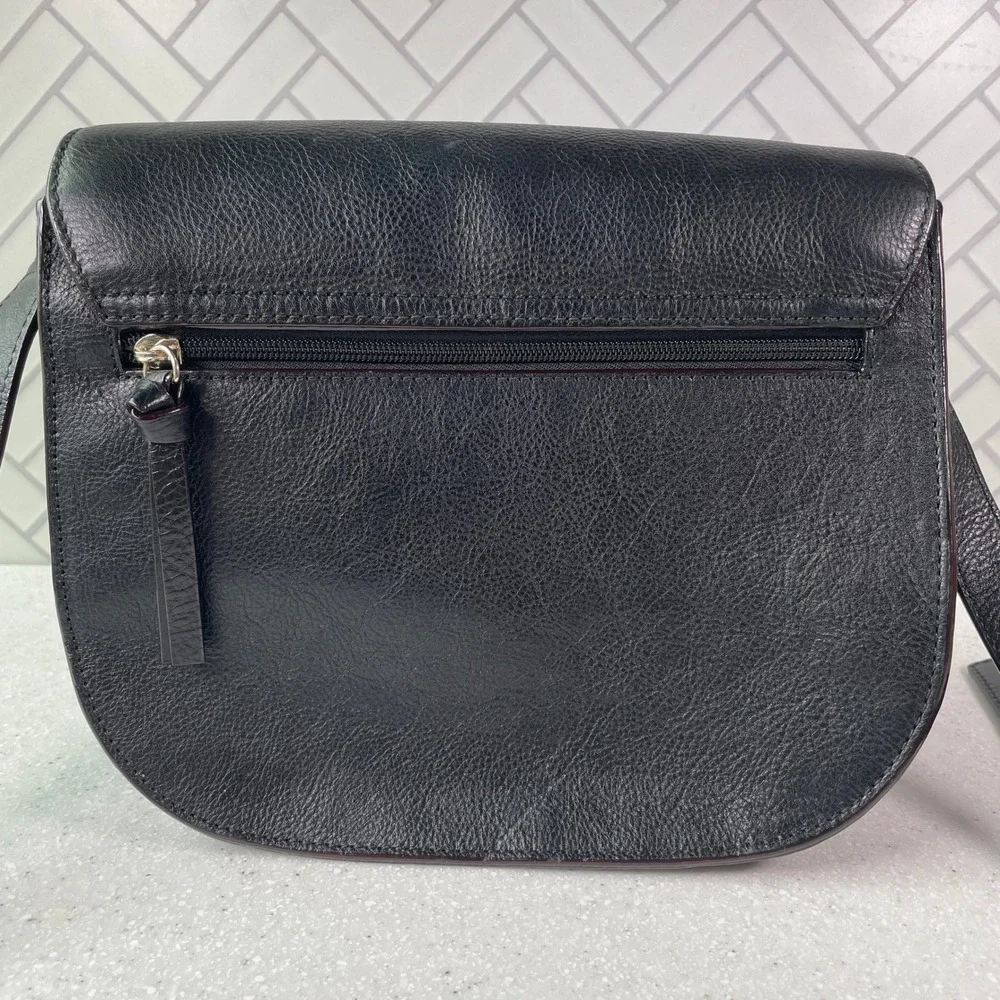 Lo & Sons The Claremont Black Leather Camera Bag Crossbody Purse Gold Hardware